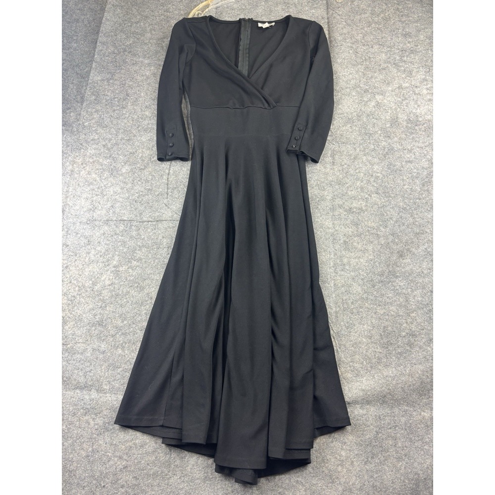 Unique Vintage Wiggle Dress Retro Form Fitting 1950s Pencil Wrap Dress Career XS
